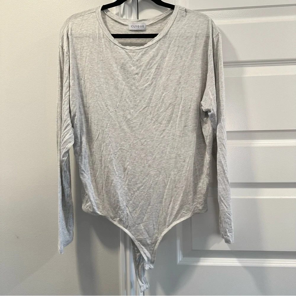 Civoue Light Gray Women's Long Sleeve Bodysuit - Picture 1 of 6